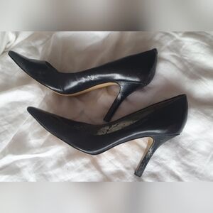 Nine West Black Pointed-Toe Pumps Heels